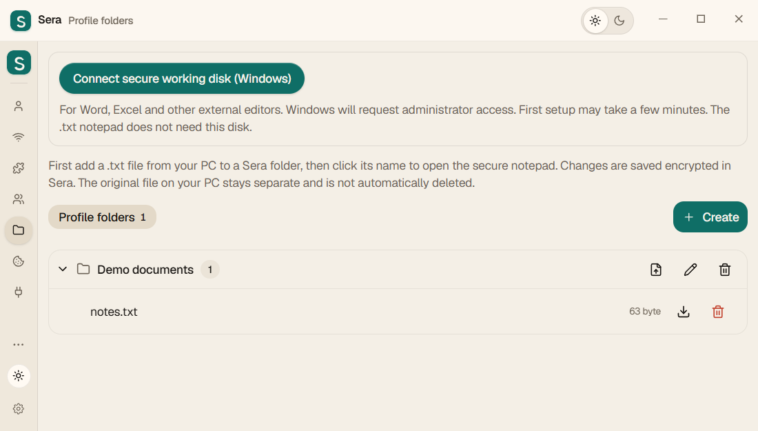 A folder for each task — Sera