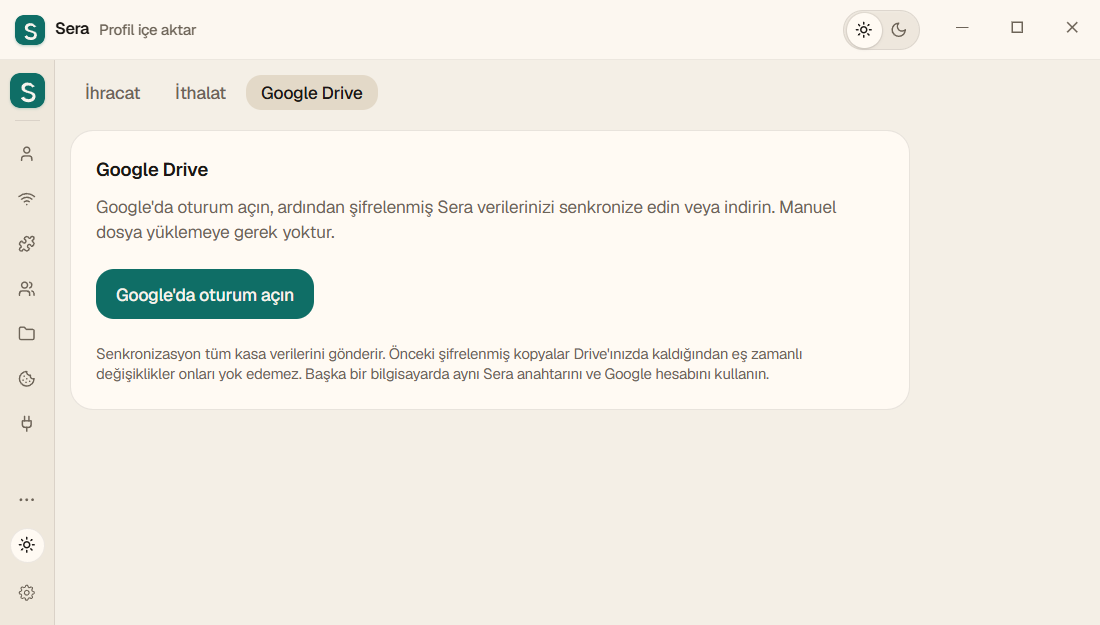 Google Drive'da oturum açmadan önce: "Google'da oturum aç"ı tıklayın.